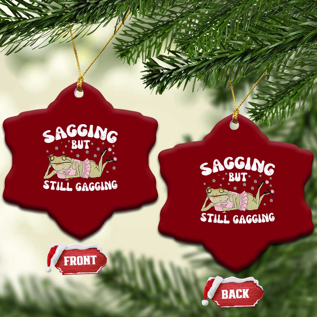 Funny Sagging But Still Gagging Ceramic Ornament Sarcastic Frog Humor - Wonder Print Shop