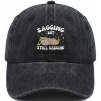 Funny Sagging But Still Gagging Washed Cotton Baseball Cap Sarcastic Frog Humor