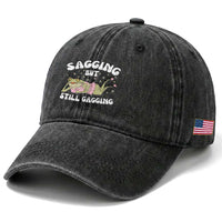 Funny Sagging But Still Gagging Washed Cotton Baseball Cap Sarcastic Frog Humor