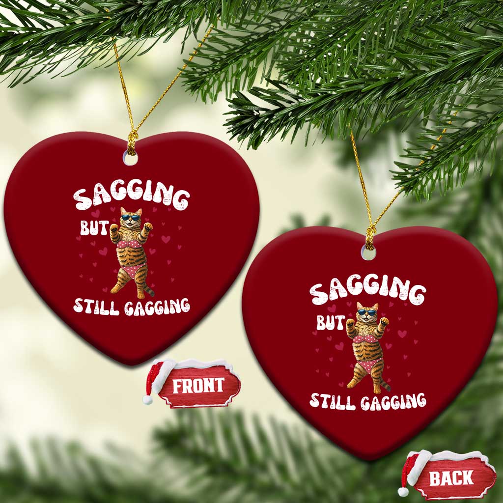 Funny Cat Sexy Ceramic Ornament Sagging But Still Gagging Gift - Wonder Print Shop
