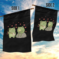 Cute Frog Lover Gift Garden Flag Romantic Frog Music - Wonder Print Shop