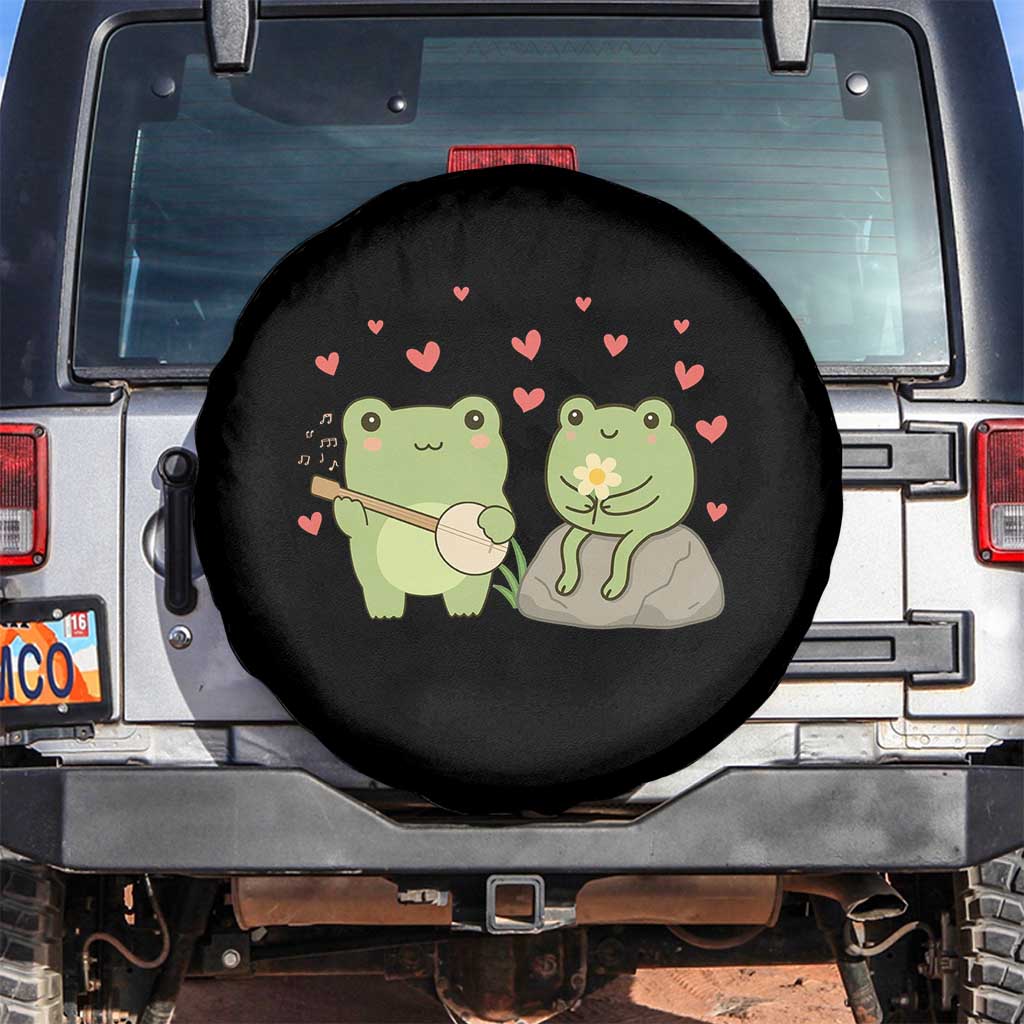 Cute Frog Lover Gift Spare Tire Cover Romantic Frog Music - Wonder Print Shop