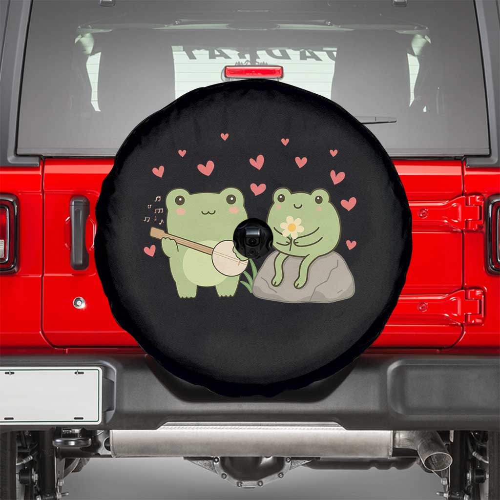 Cute Frog Lover Gift Spare Tire Cover Romantic Frog Music - Wonder Print Shop