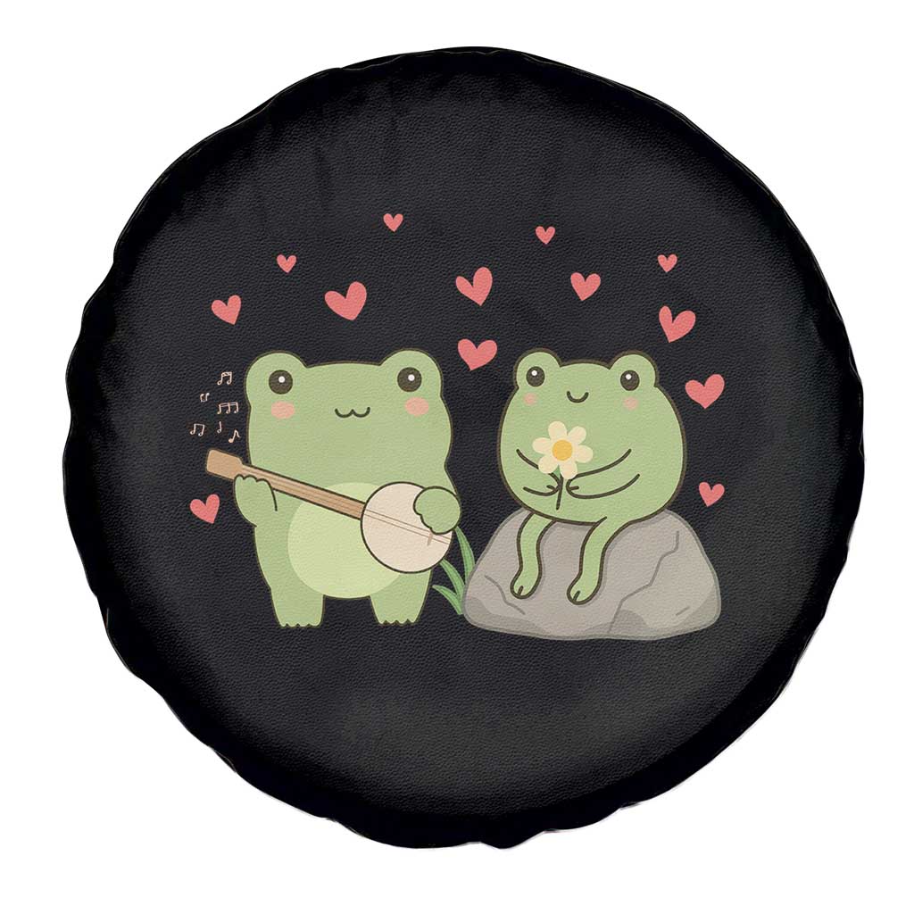 Cute Frog Lover Gift Spare Tire Cover Romantic Frog Music - Wonder Print Shop