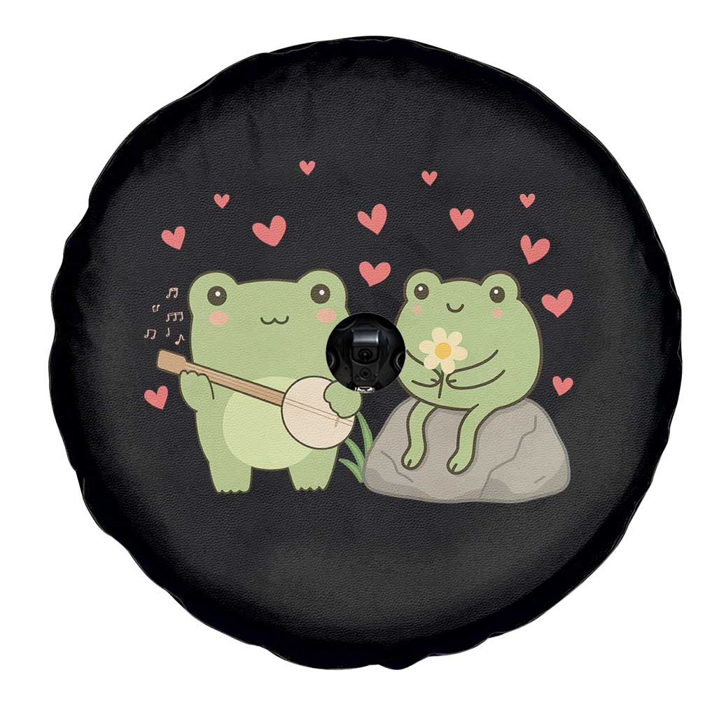 Cute Frog Lover Gift Spare Tire Cover Romantic Frog Music - Wonder Print Shop