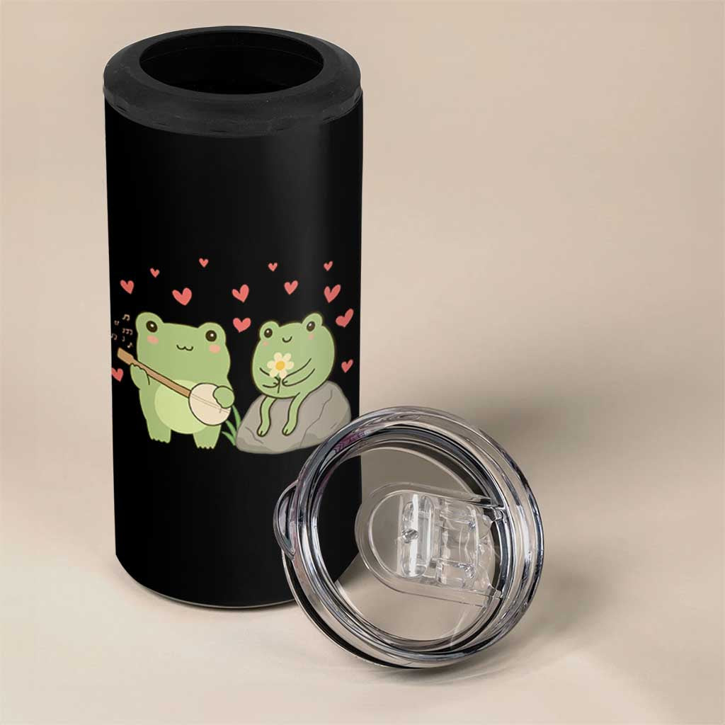 Cute Frog Lover Gift 4 in 1 Can Cooler Tumbler Romantic Frog Music