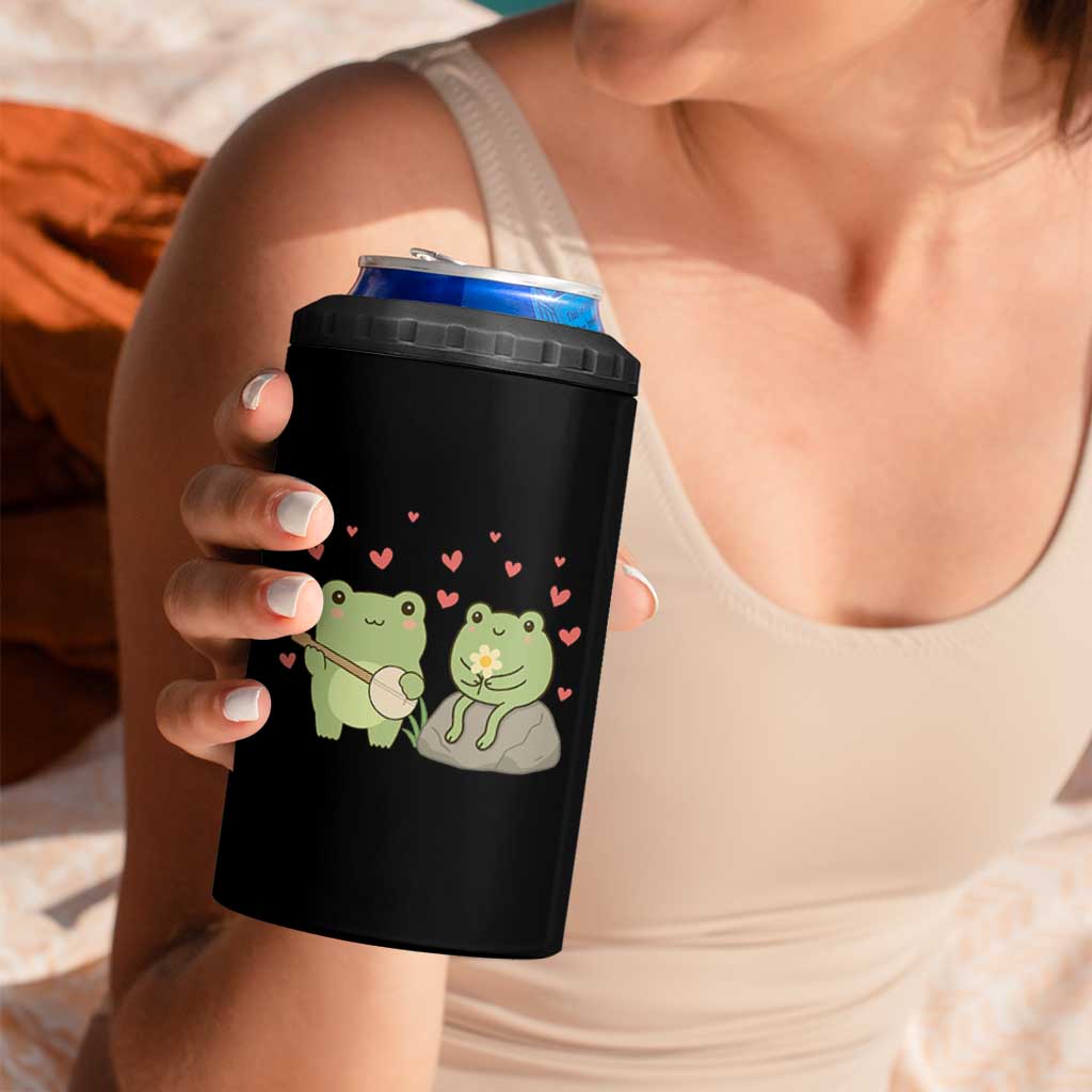 Cute Frog Lover Gift 4 in 1 Can Cooler Tumbler Romantic Frog Music