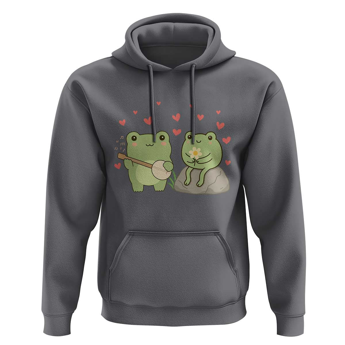 Cute Frog Lover Gift Hoodie Romantic Frog Music - Wonder Print Shop