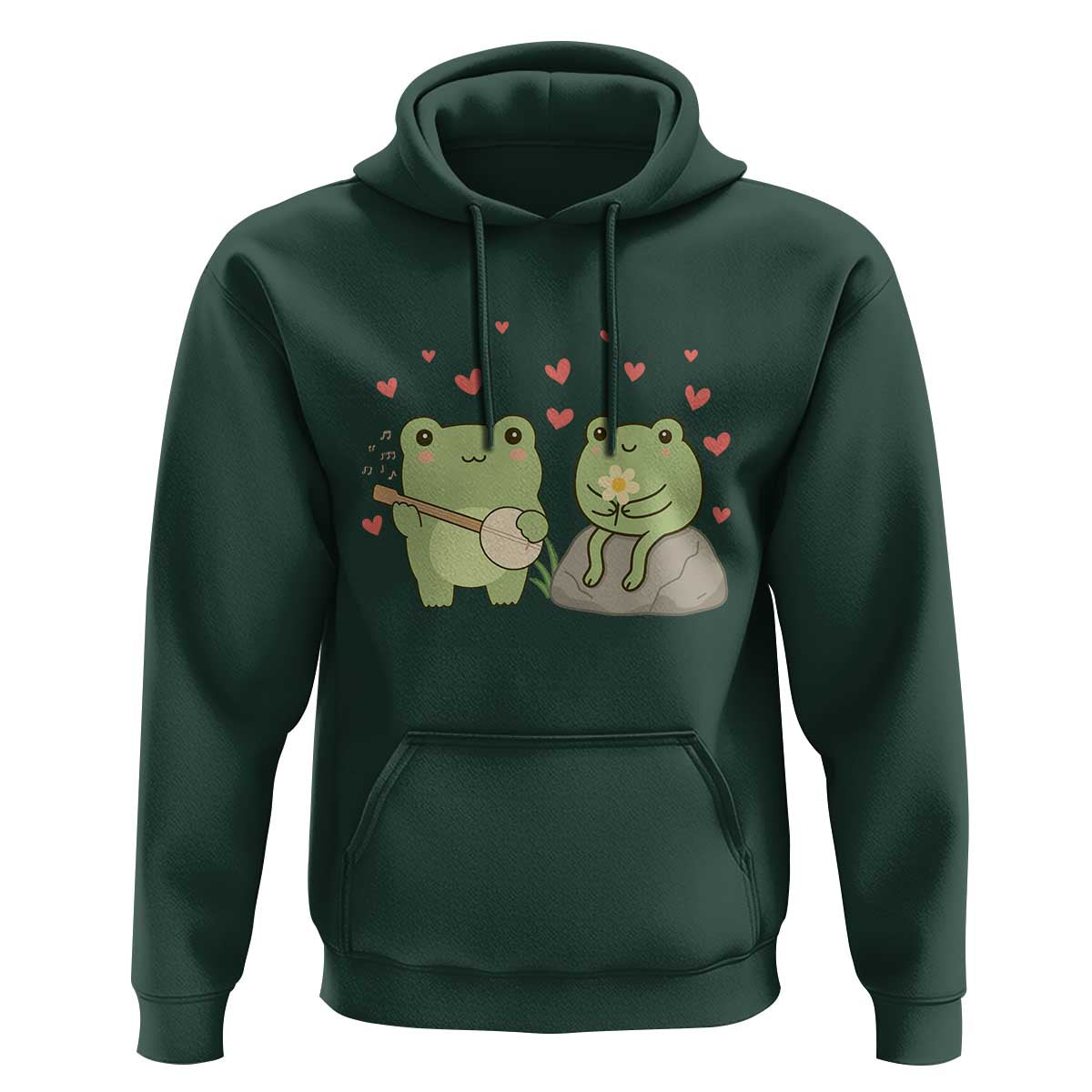 Cute Frog Lover Gift Hoodie Romantic Frog Music - Wonder Print Shop