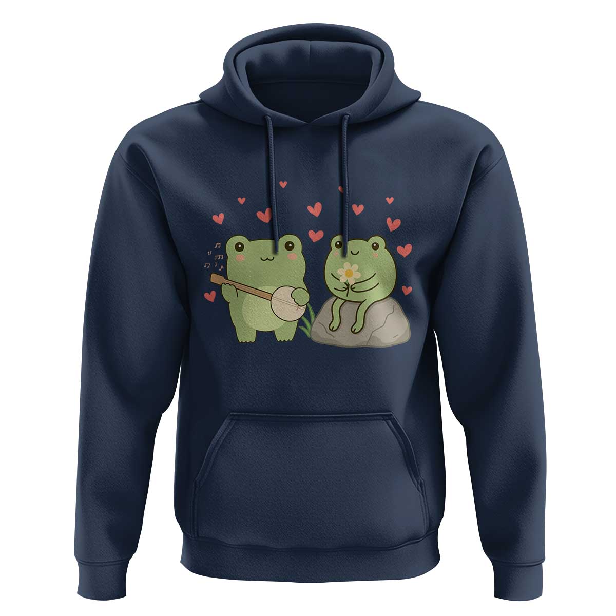 Cute Frog Lover Gift Hoodie Romantic Frog Music - Wonder Print Shop