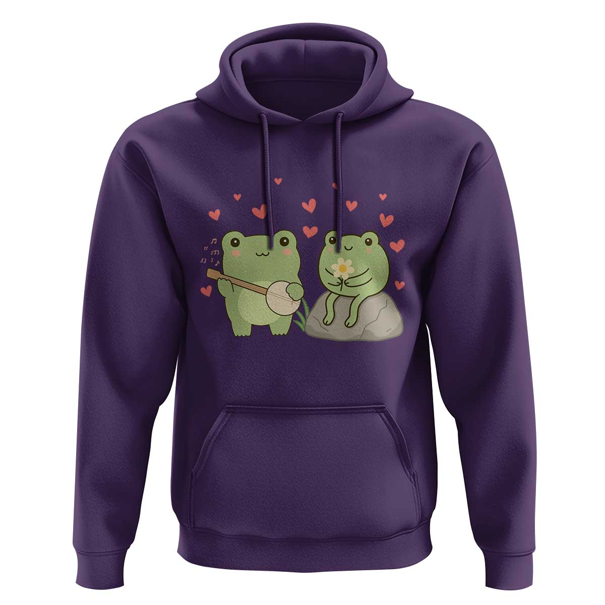 Cute Frog Lover Gift Hoodie Romantic Frog Music - Wonder Print Shop