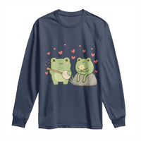 Cute Frog Lover Gift Long Sleeve Shirt Romantic Frog Music - Wonder Print Shop