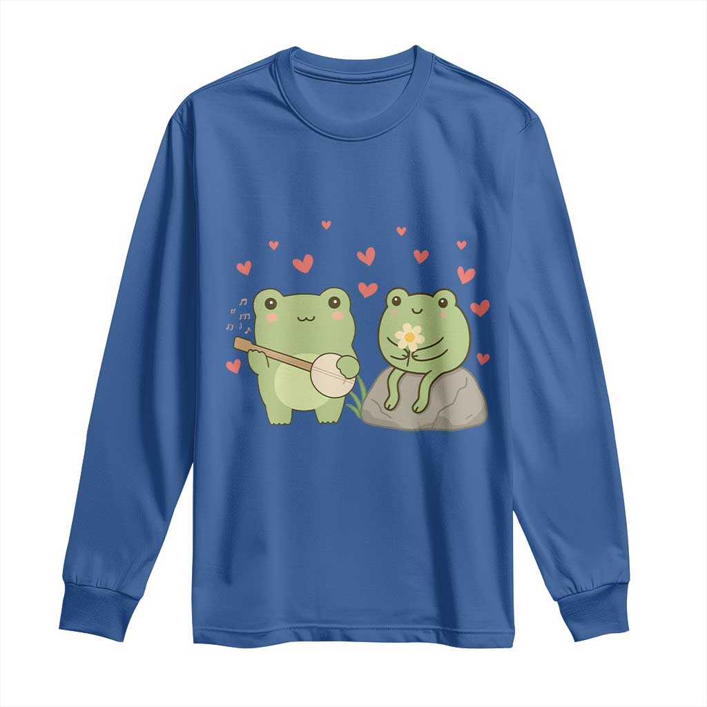 Cute Frog Lover Gift Long Sleeve Shirt Romantic Frog Music - Wonder Print Shop