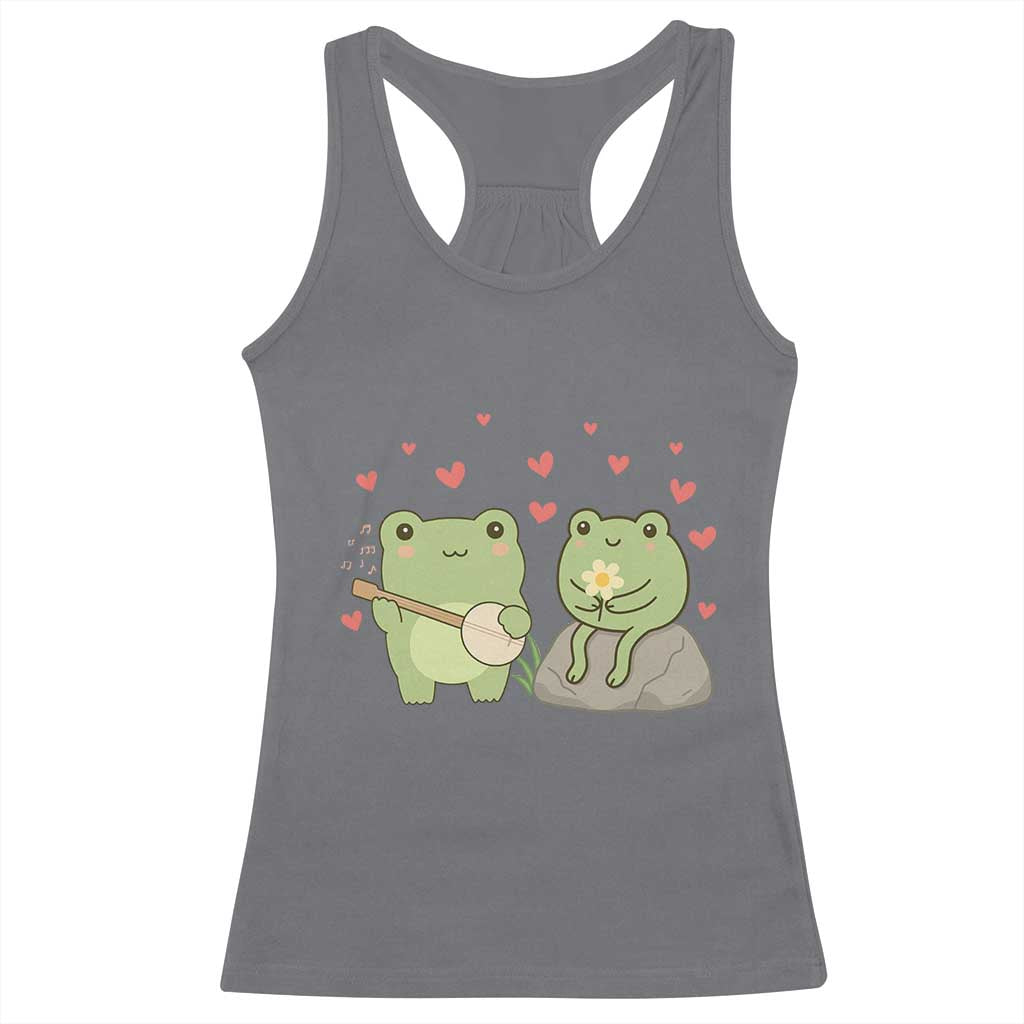 Cute Frog Lover Gift Racerback Tank Top Romantic Frog Music - Wonder Print Shop