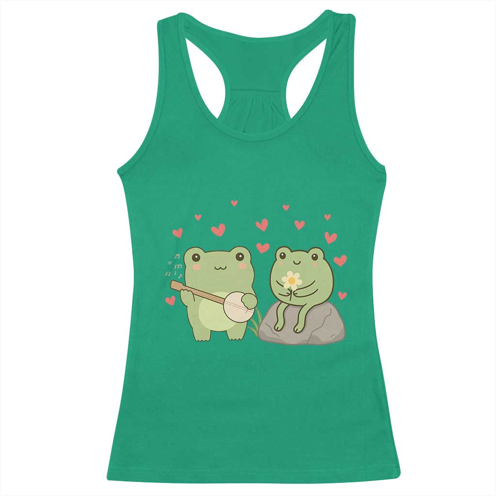 Cute Frog Lover Gift Racerback Tank Top Romantic Frog Music - Wonder Print Shop