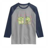 Cute Frog Lover Gift Raglan Shirt Romantic Frog Music - Wonder Print Shop