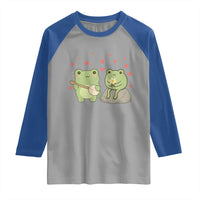 Cute Frog Lover Gift Raglan Shirt Romantic Frog Music - Wonder Print Shop