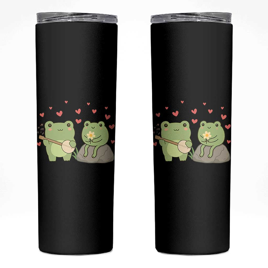 Cute Frog Lover Gift Skinny Tumbler Romantic Frog Music
