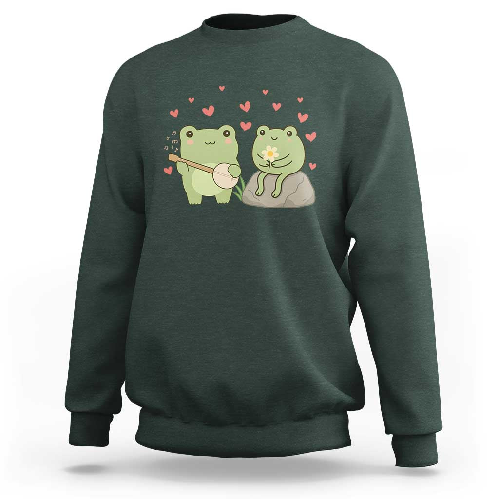 Cute Frog Lover Gift Sweatshirt Romantic Frog Music - Wonder Print Shop