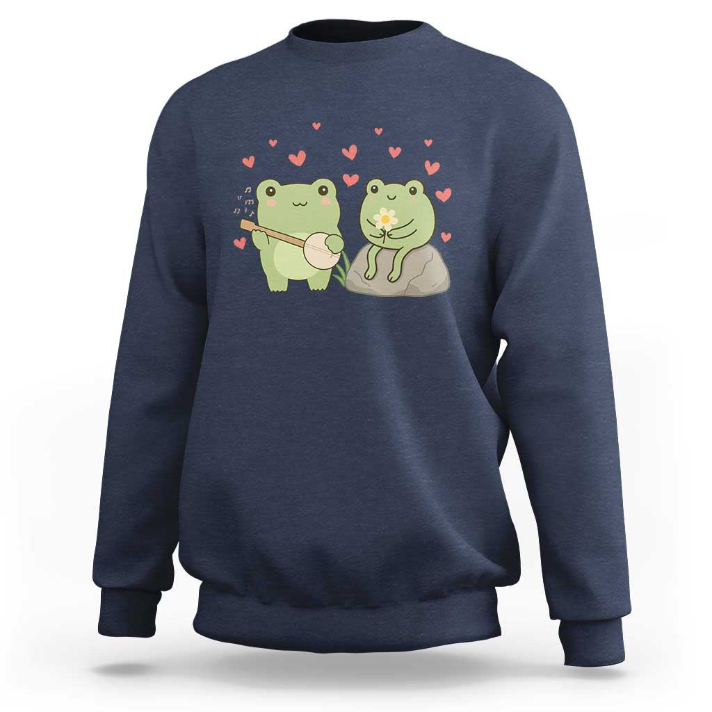 Cute Frog Lover Gift Sweatshirt Romantic Frog Music - Wonder Print Shop