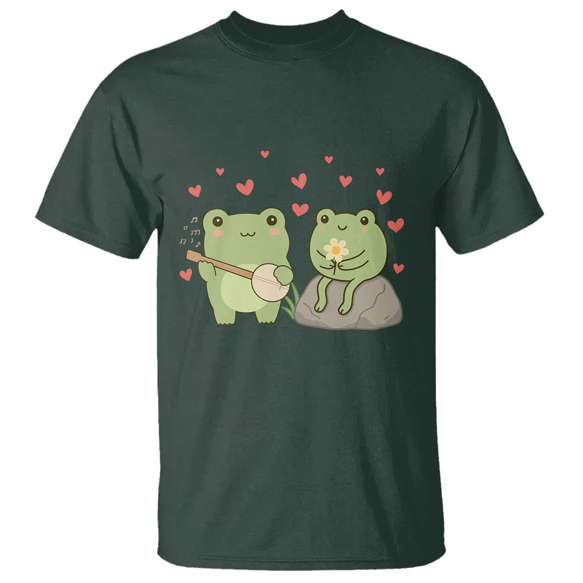 Cute Frog Lover Gift T Shirt Romantic Frog Music - Wonder Print Shop