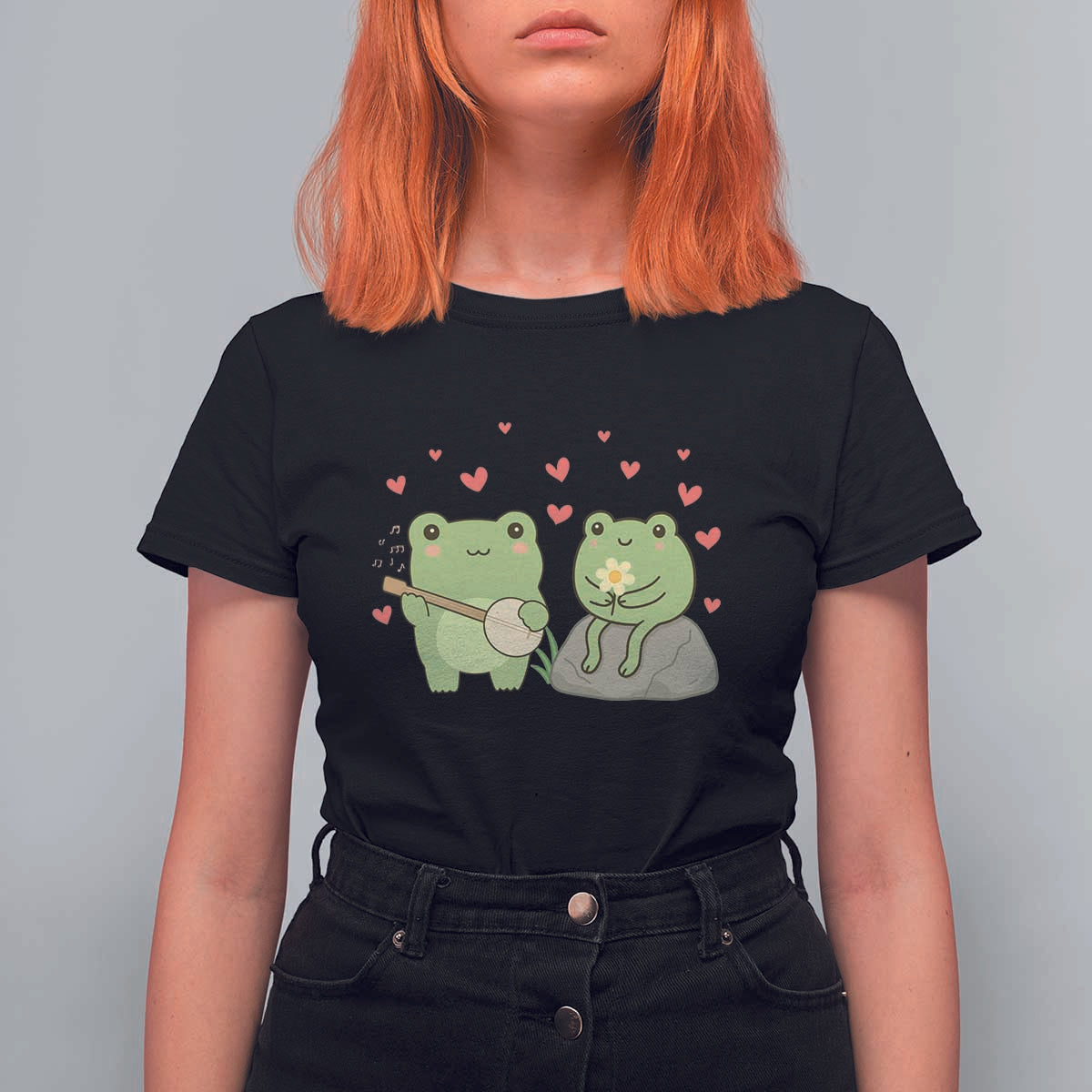 Cute Frog Lover Gift T Shirt For Women Romantic Frog Music - Wonder Print Shop