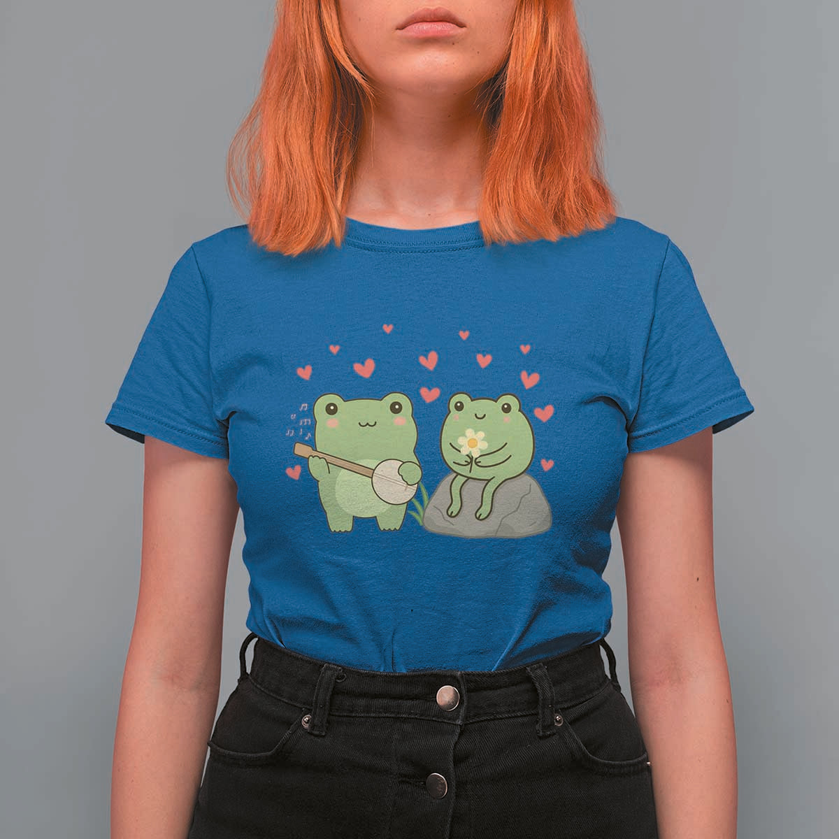 Cute Frog Lover Gift T Shirt For Women Romantic Frog Music - Wonder Print Shop