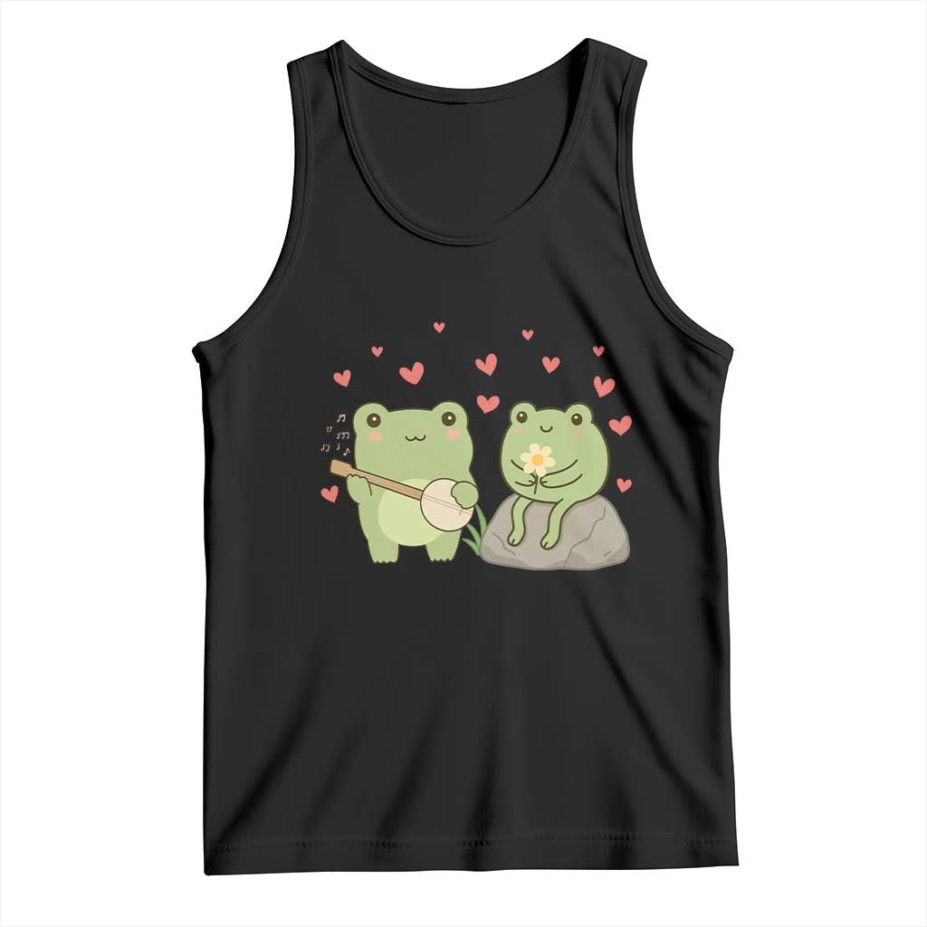 Cute Frog Lover Gift Tank Top Romantic Frog Music - Wonder Print Shop