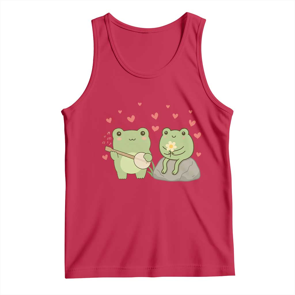 Cute Frog Lover Gift Tank Top Romantic Frog Music - Wonder Print Shop