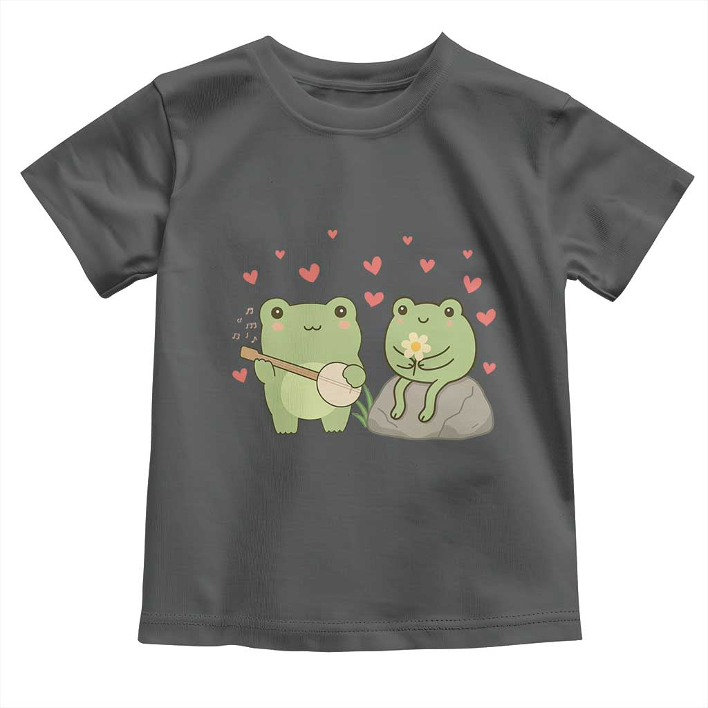 Cute Frog Lover Gift Toddler T Shirt Romantic Frog Music - Wonder Print Shop