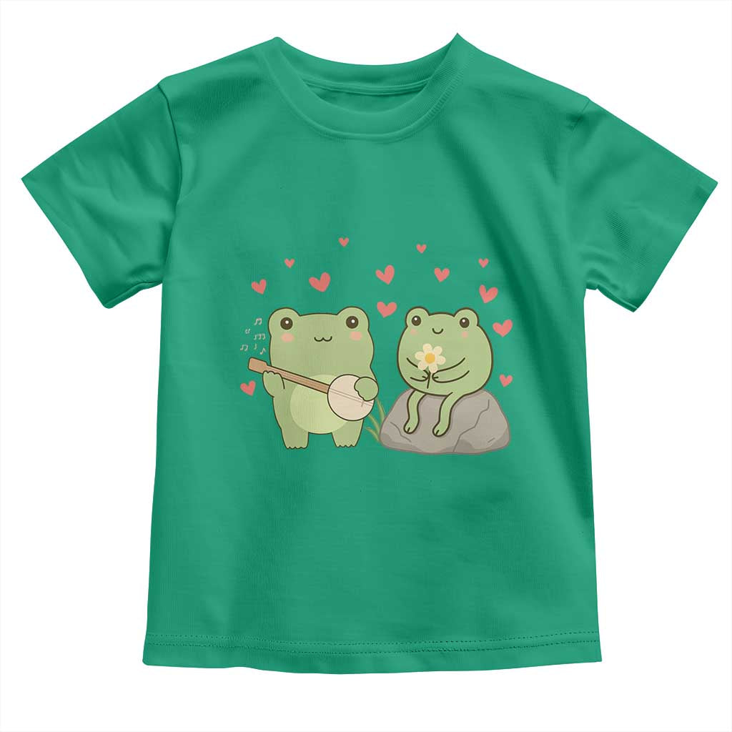 Cute Frog Lover Gift Toddler T Shirt Romantic Frog Music - Wonder Print Shop