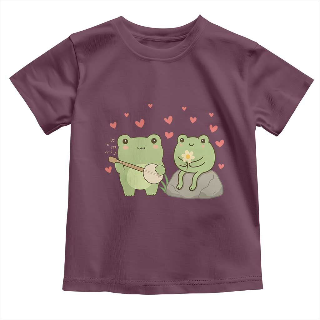 Cute Frog Lover Gift Toddler T Shirt Romantic Frog Music - Wonder Print Shop