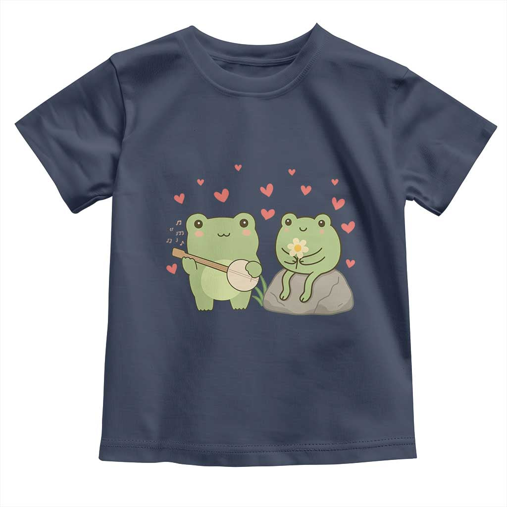 Cute Frog Lover Gift Toddler T Shirt Romantic Frog Music - Wonder Print Shop