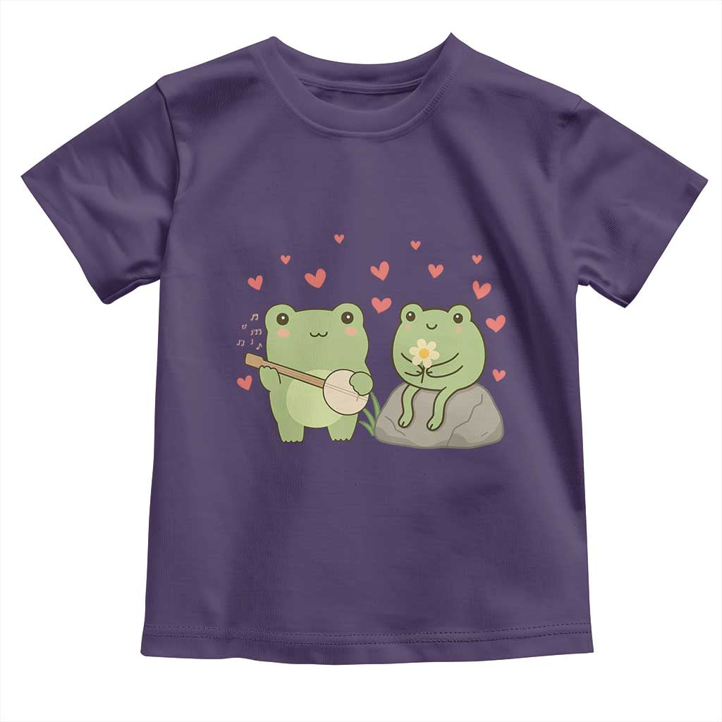 Cute Frog Lover Gift Toddler T Shirt Romantic Frog Music - Wonder Print Shop