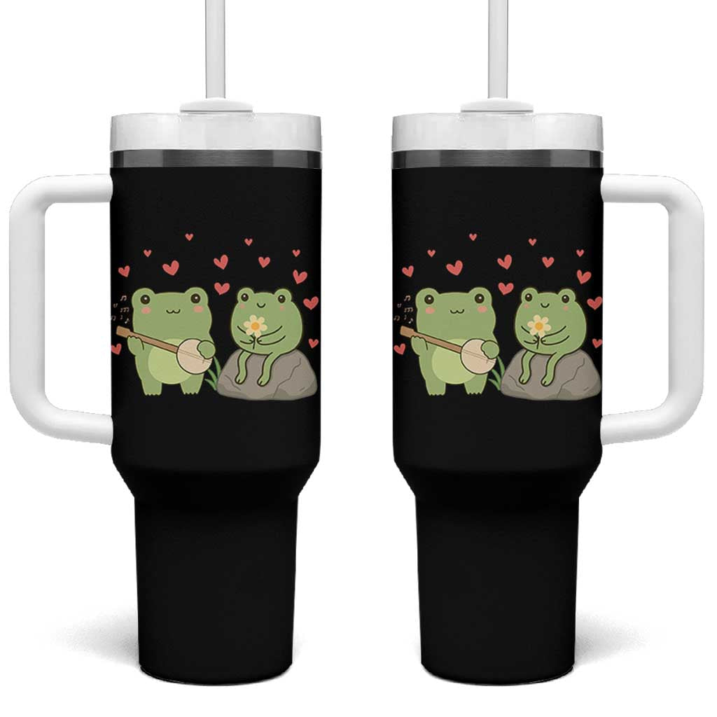 Cute Frog Lover Gift Tumbler With Handle Romantic Frog Music