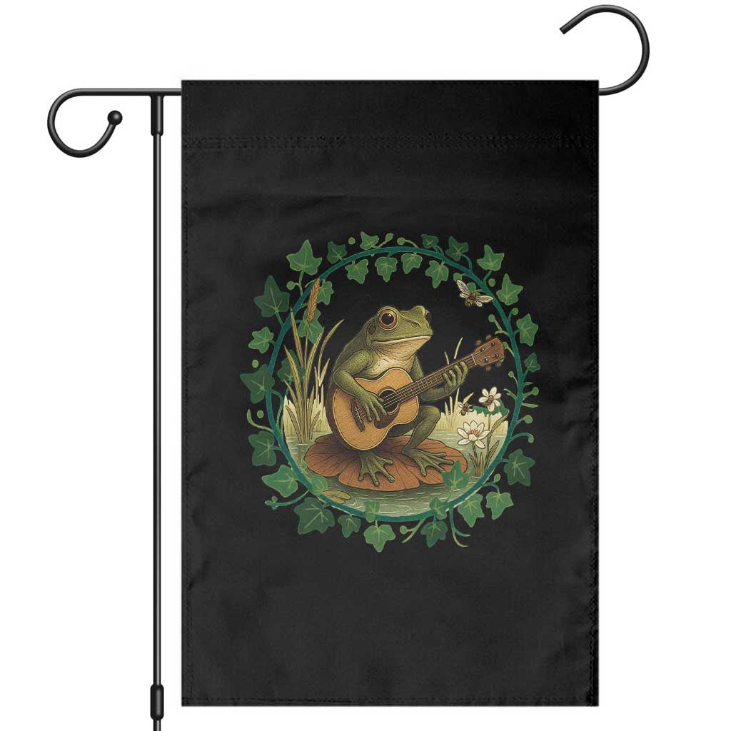 Funny Frog Playing Guitar Garden Flag Music Lovers Gift - Wonder Print Shop
