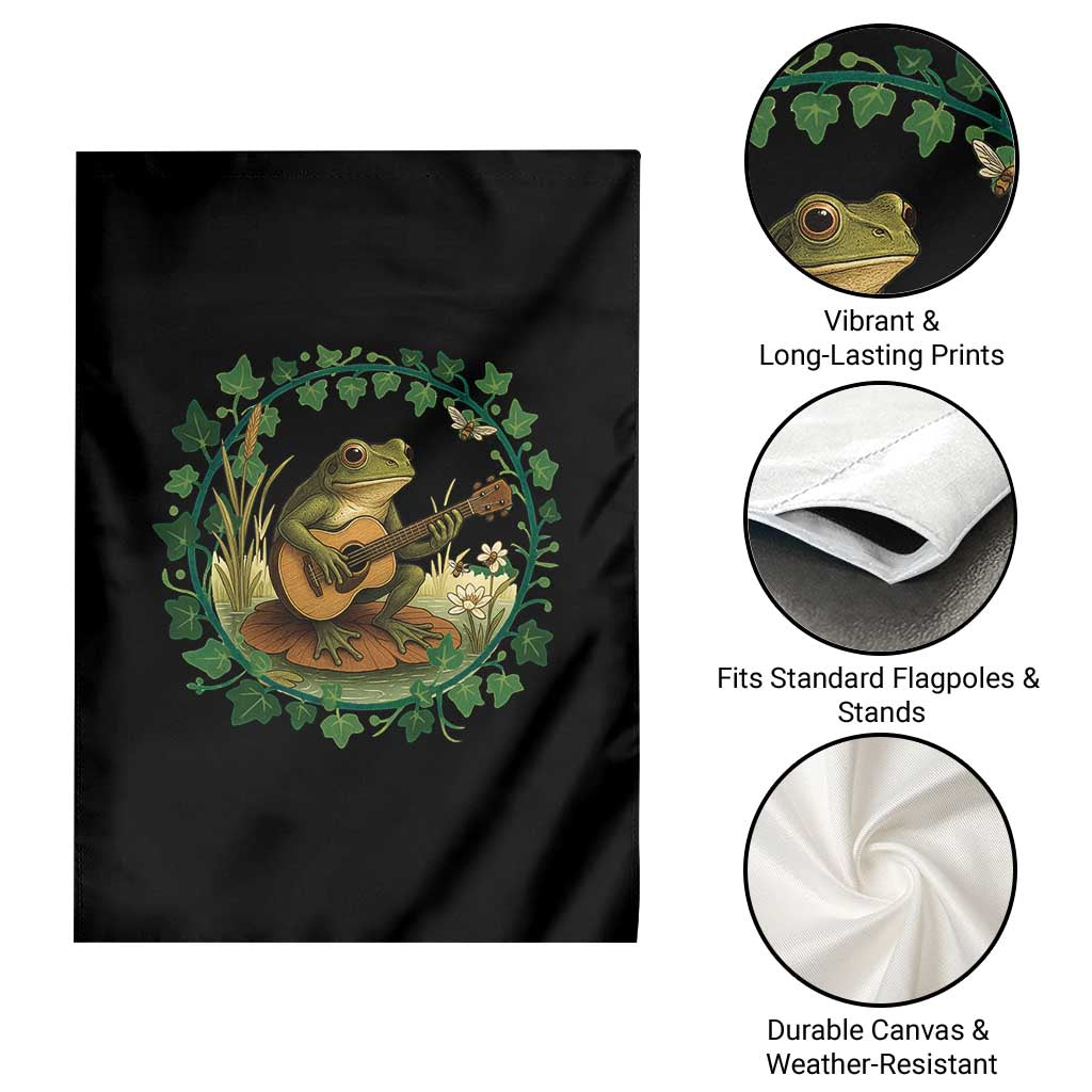 Funny Frog Playing Guitar Garden Flag Music Lovers Gift - Wonder Print Shop