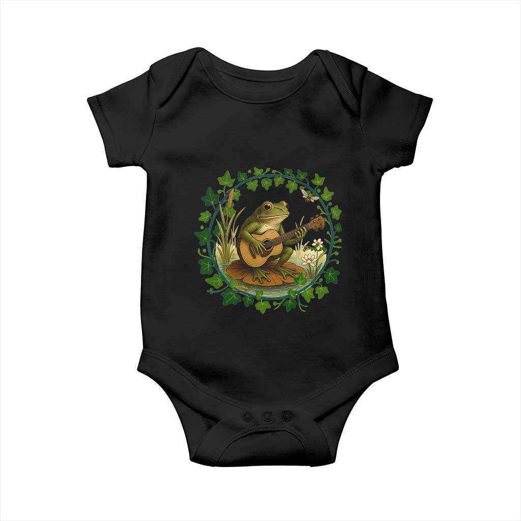 Funny Frog Playing Guitar Baby Onesie Music Lovers Gift - Wonder Print Shop