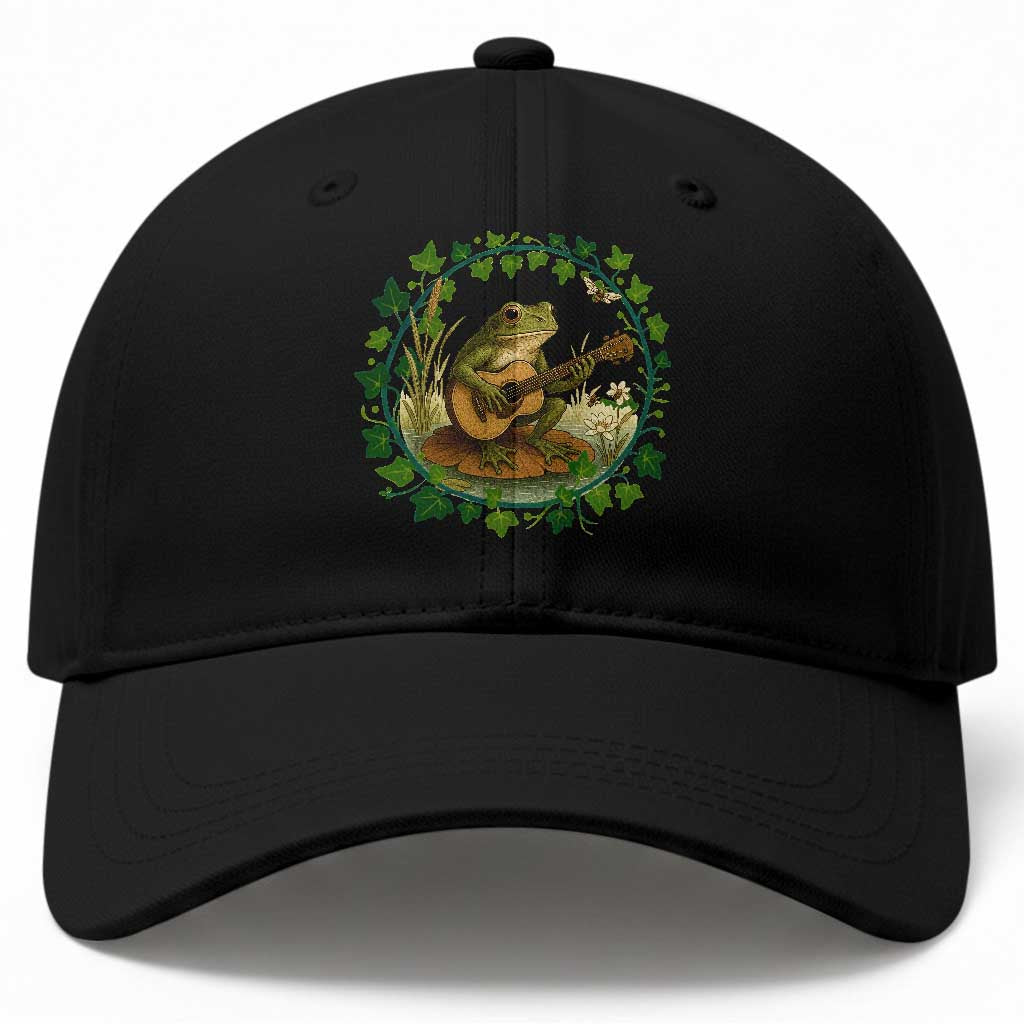 Funny Frog Playing Guitar Baseball Cap Music Lovers Gift