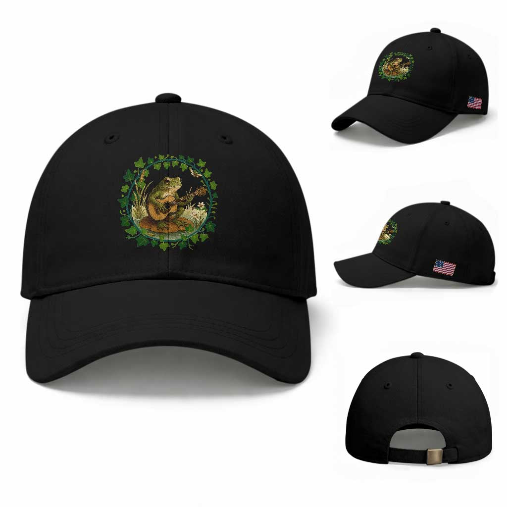 Funny Frog Playing Guitar Baseball Cap Music Lovers Gift