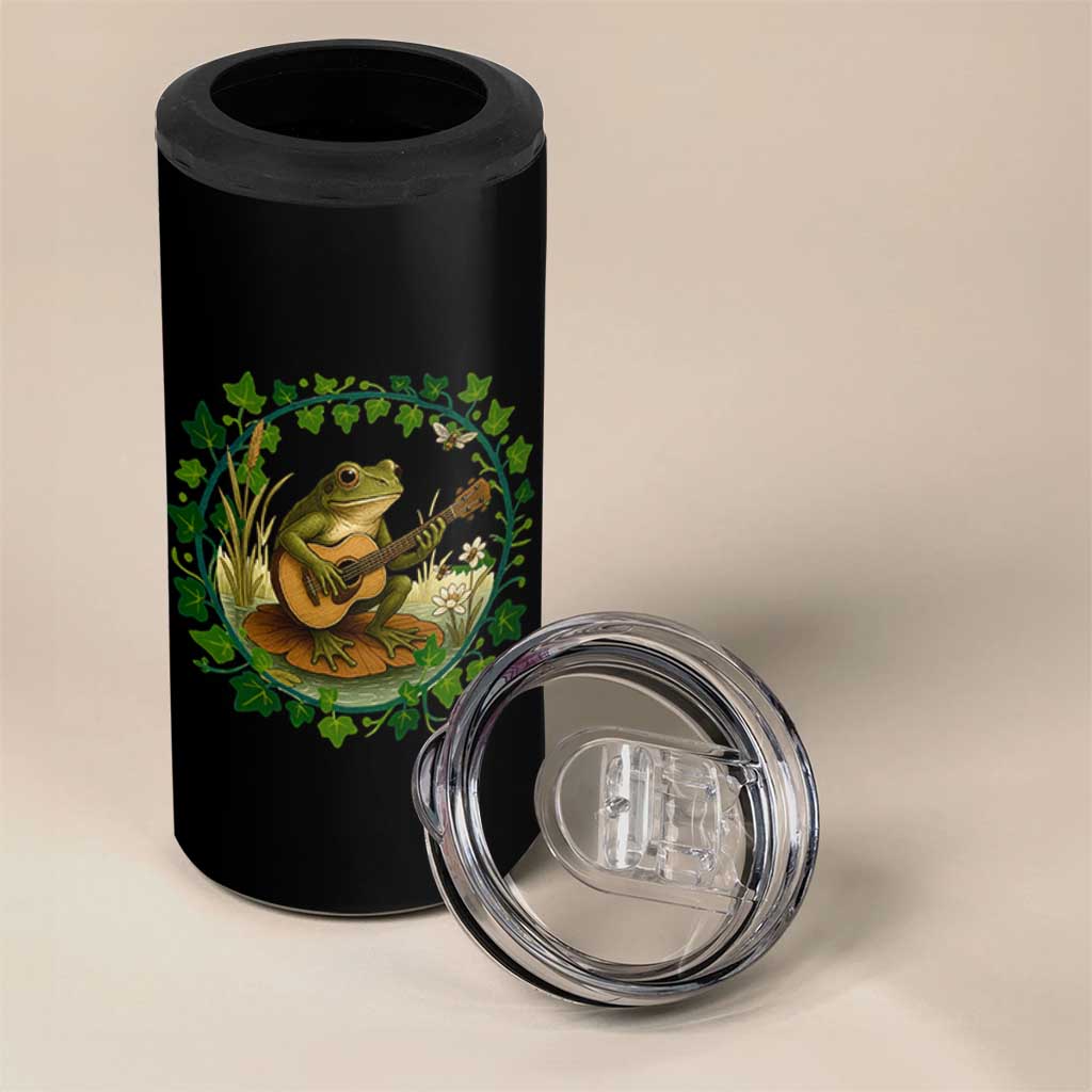 Funny Frog Playing Guitar 4 in 1 Can Cooler Tumbler Music Lovers Gift