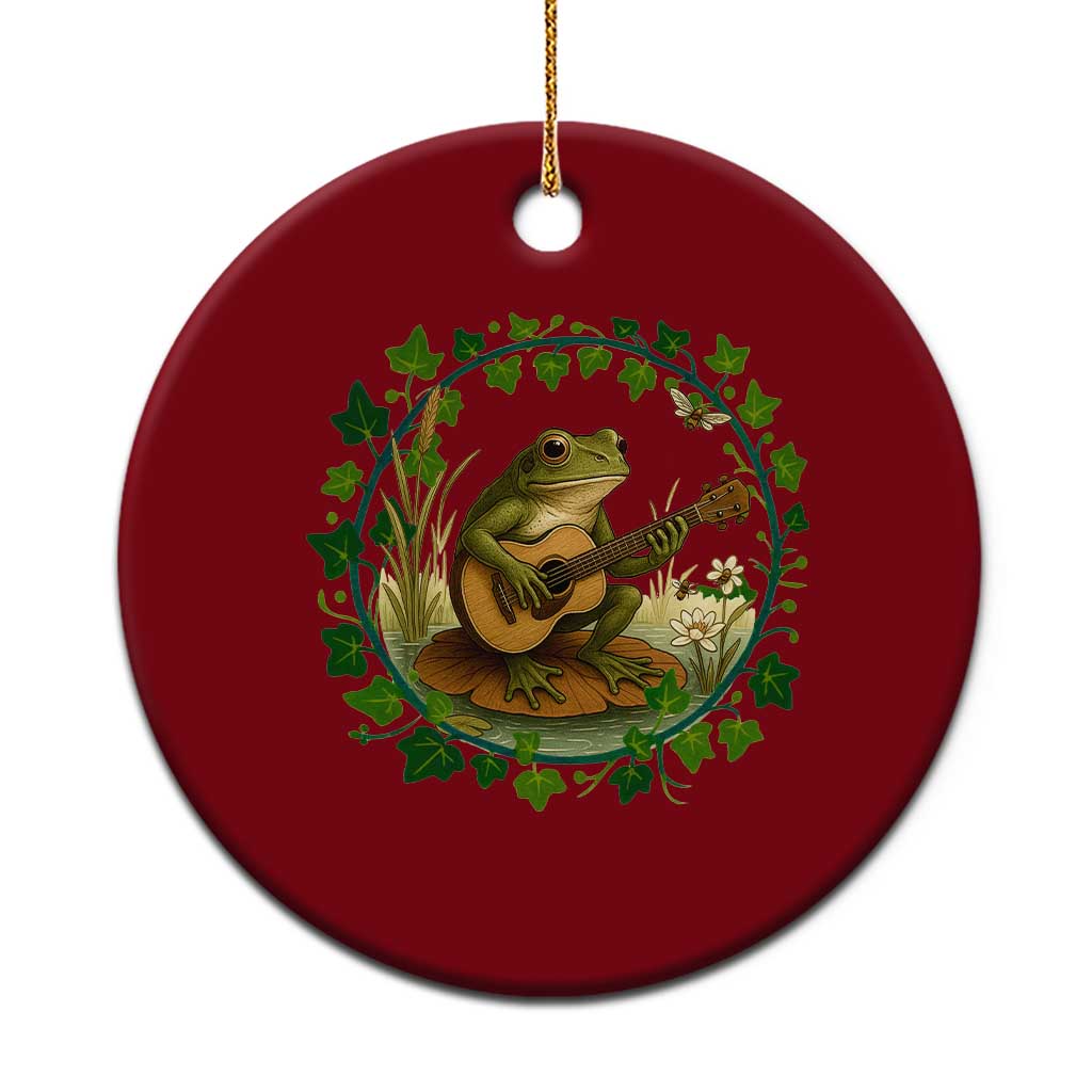 Funny Frog Playing Guitar Ceramic Ornament Music Lovers Gift - Wonder Print Shop