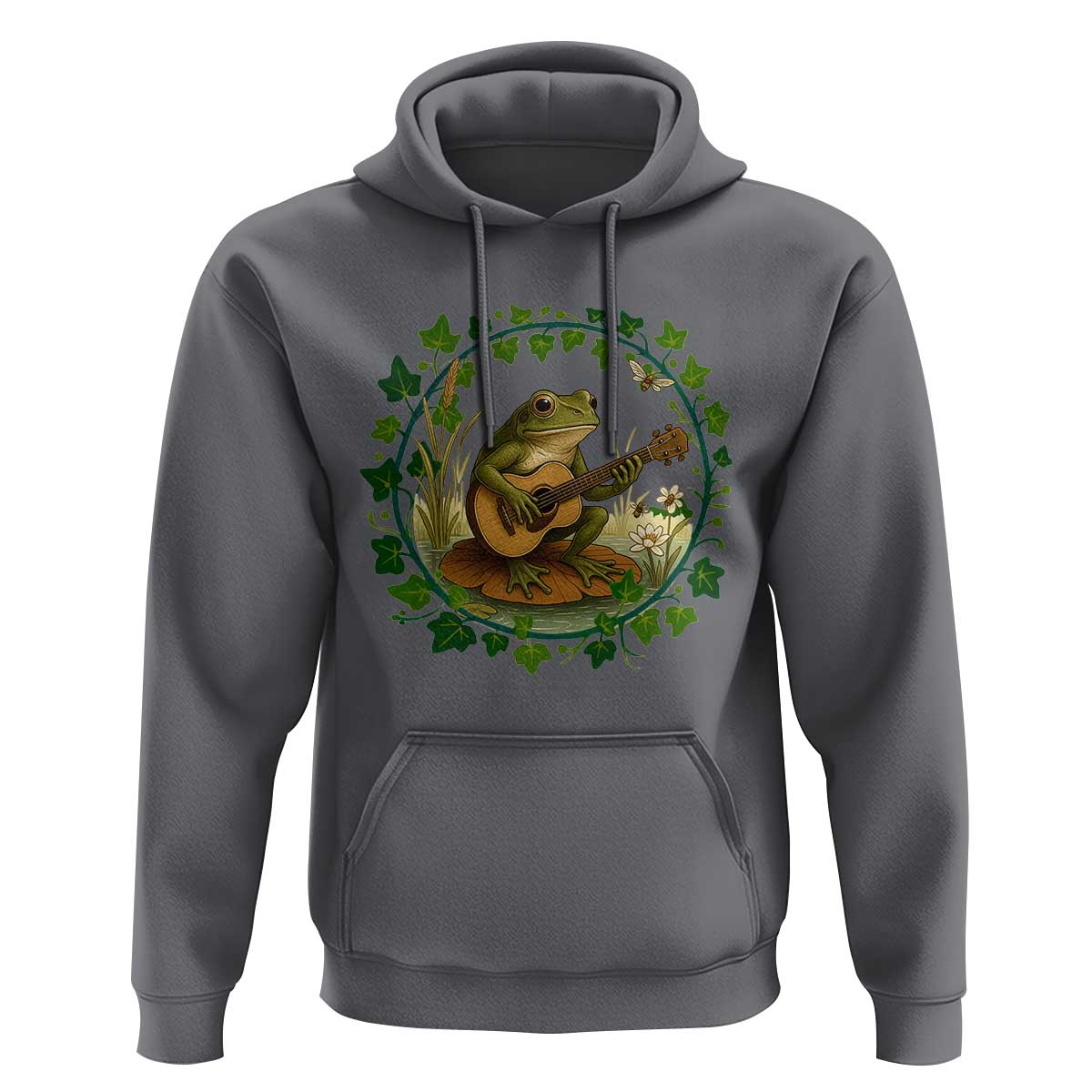 Funny Frog Playing Guitar Hoodie Music Lovers Gift - Wonder Print Shop