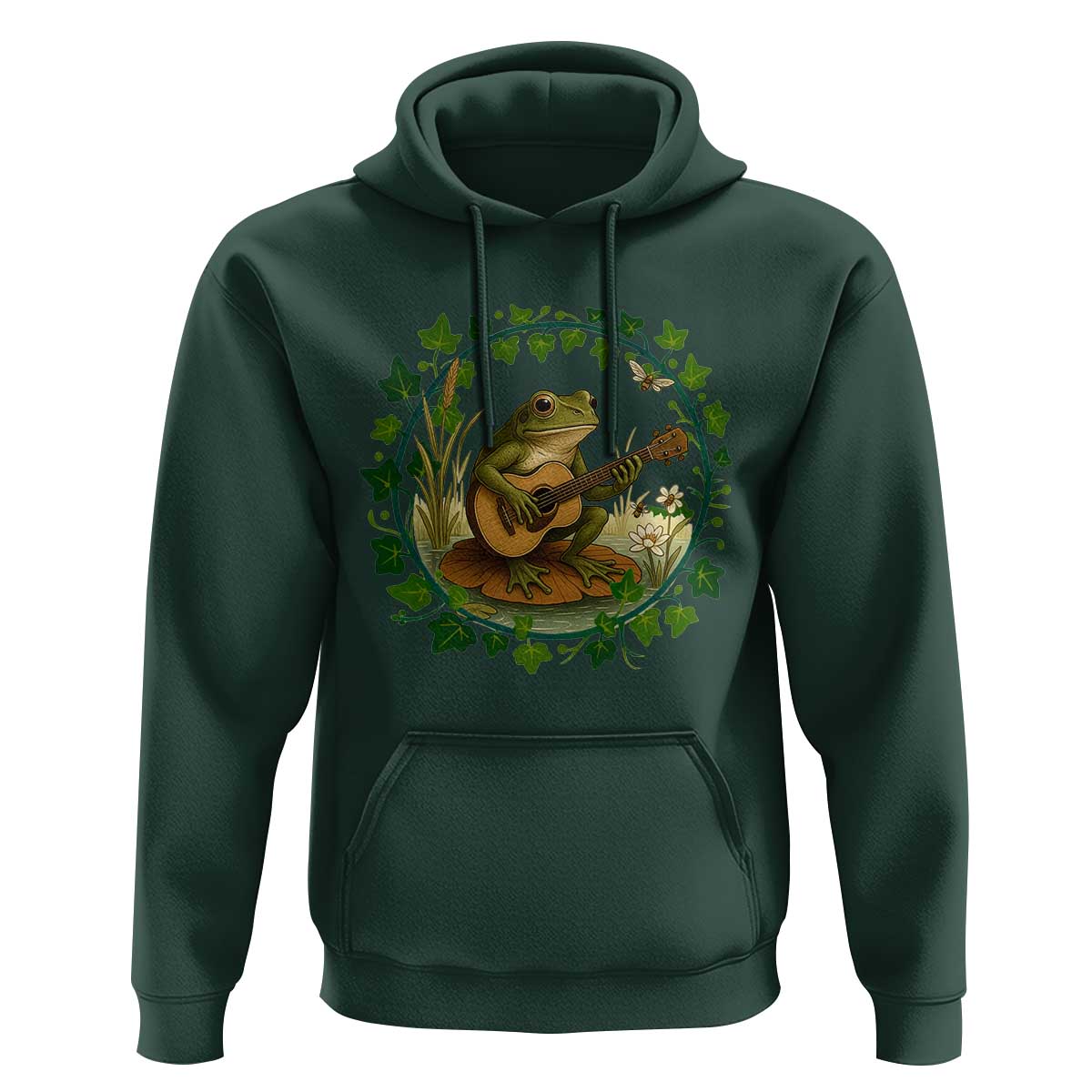 Funny Frog Playing Guitar Hoodie Music Lovers Gift - Wonder Print Shop