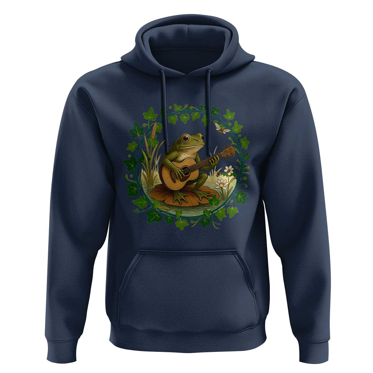 Funny Frog Playing Guitar Hoodie Music Lovers Gift - Wonder Print Shop