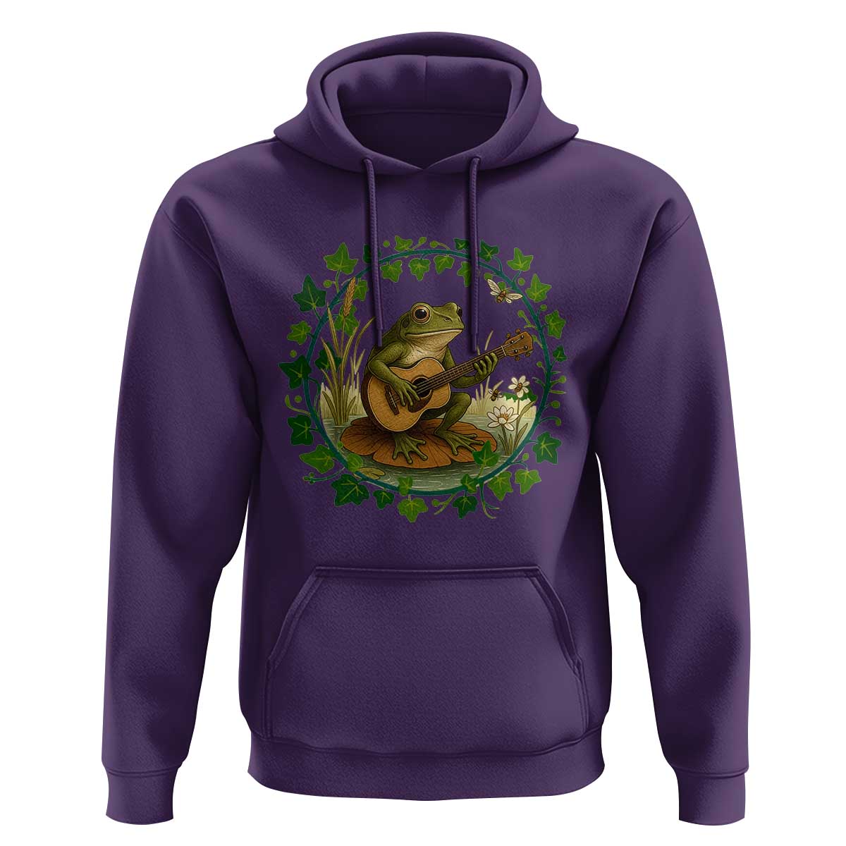 Funny Frog Playing Guitar Hoodie Music Lovers Gift - Wonder Print Shop