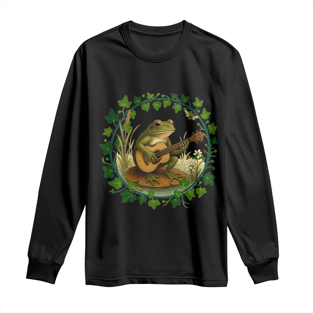 Funny Frog Playing Guitar Long Sleeve Shirt Music Lovers Gift - Wonder Print Shop
