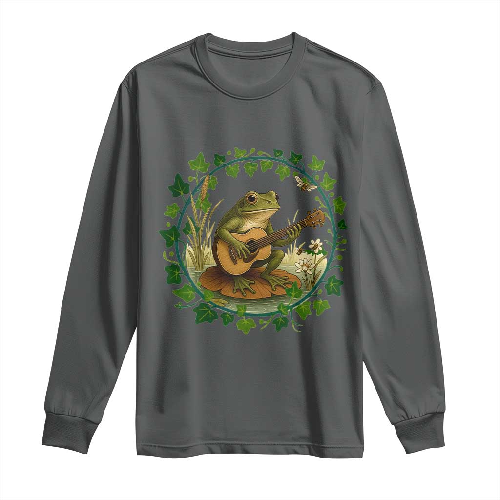 Funny Frog Playing Guitar Long Sleeve Shirt Music Lovers Gift - Wonder Print Shop
