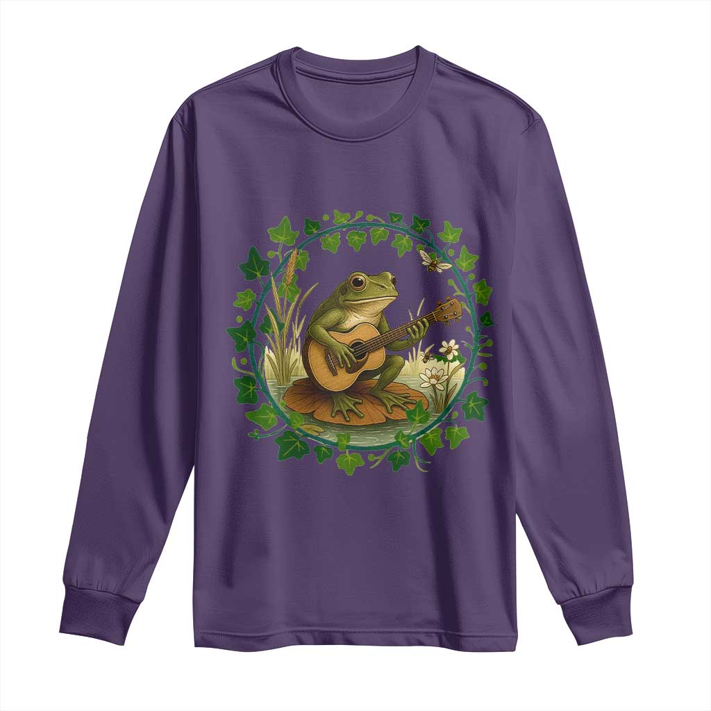 Funny Frog Playing Guitar Long Sleeve Shirt Music Lovers Gift - Wonder Print Shop
