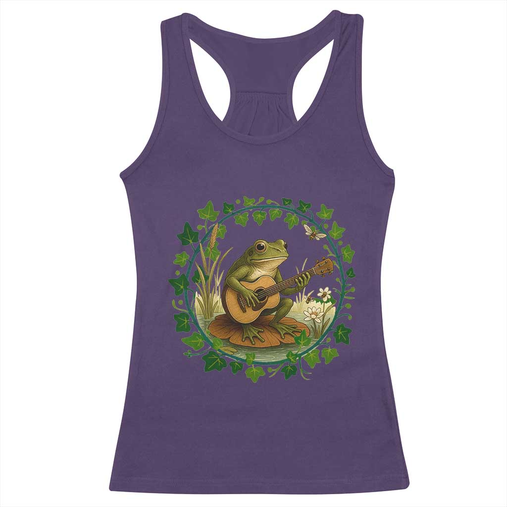 Funny Frog Playing Guitar Racerback Tank Top Music Lovers Gift - Wonder Print Shop